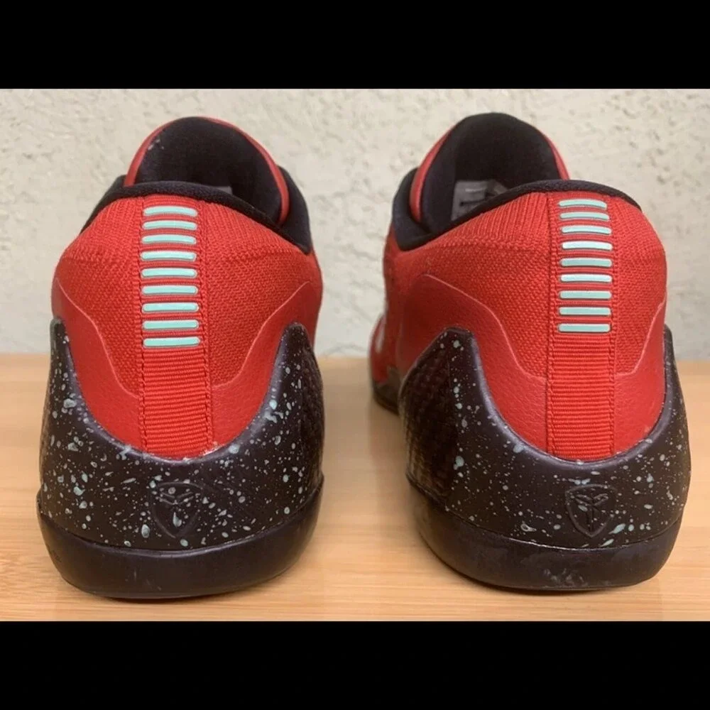 Size 9 Nike Kobe 9 Elite Low Men Red Excellent Flyknit Basketball‎ 639045-600